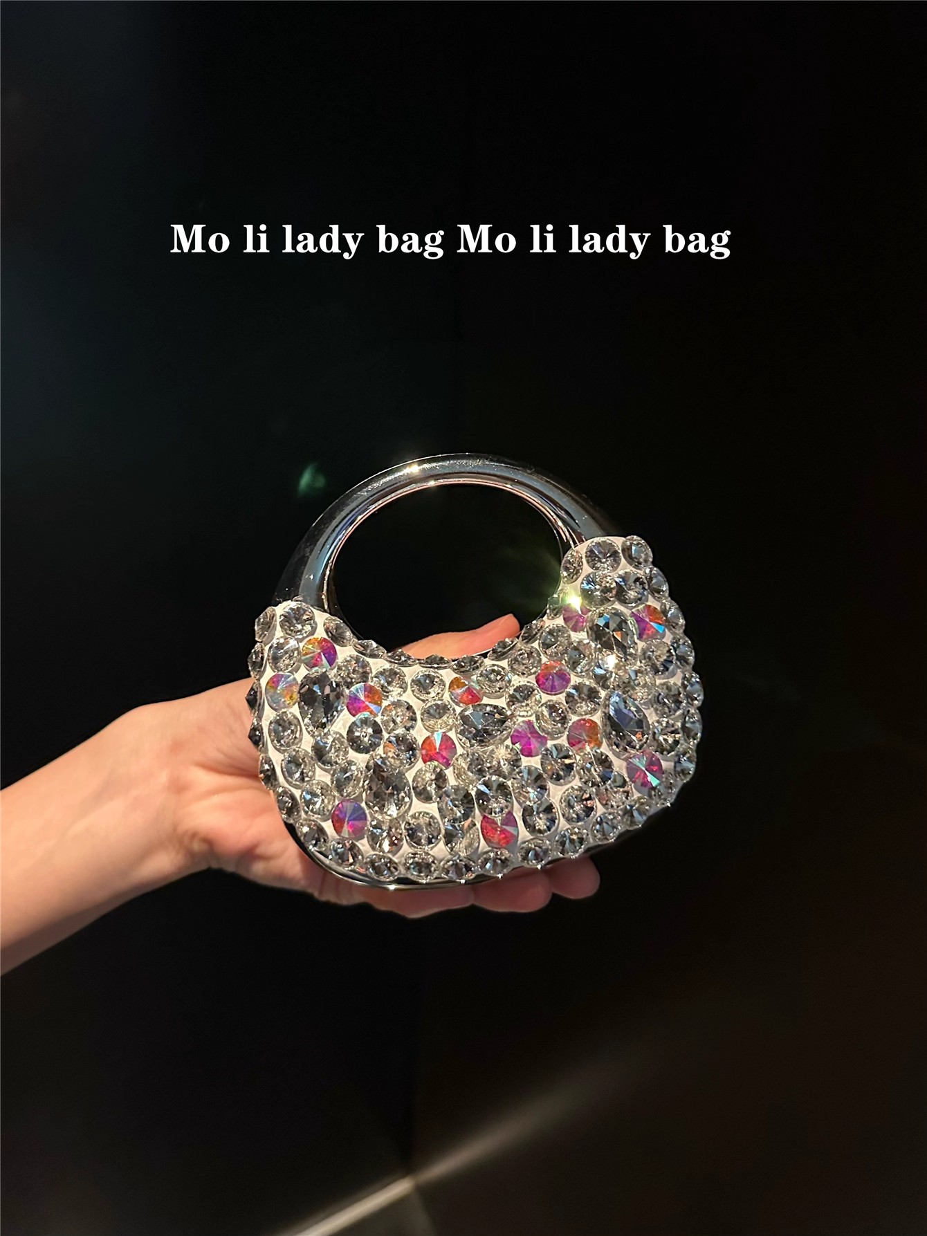 Mini Bag Evening Clutch - Glitter Acrylic Mini Bag Crystal Rhinestones