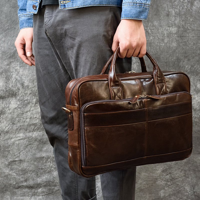 Luxury Bags For Laptop - Luxury Genuine Leather Handbag for Men
