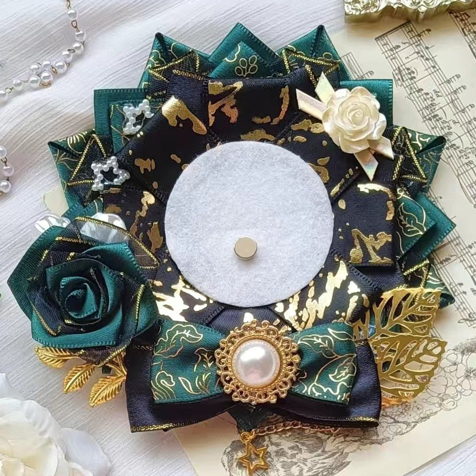 Luxury Bags Green - Green Ribbon Badge Rosette. Luxury Ita