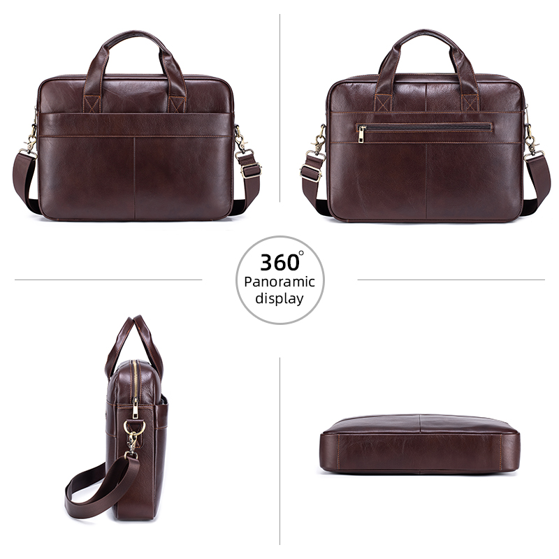 Genuine Leather Men's Briefcas - đánh giá và giá Luxury Bags For Laptop