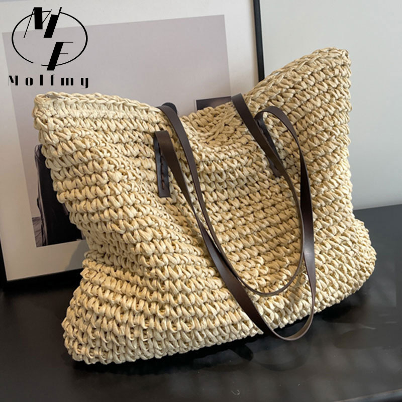 Straw Woven Tote Bags Casual L - đánh giá và giá Luxury Bags Shopping