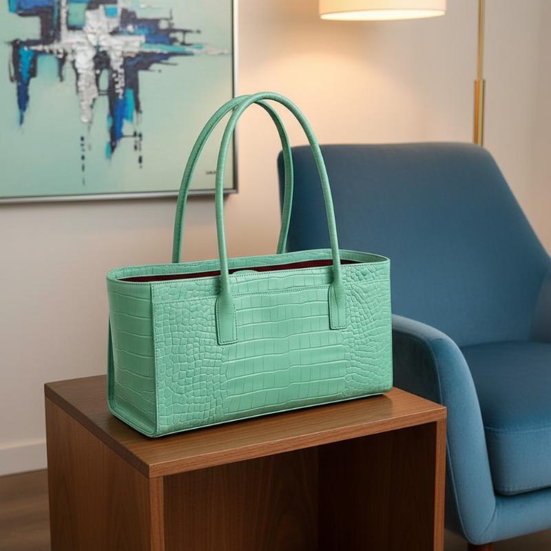 Luxury Crocodile Print Leather - đánh giá và giá Luxury Bags Green